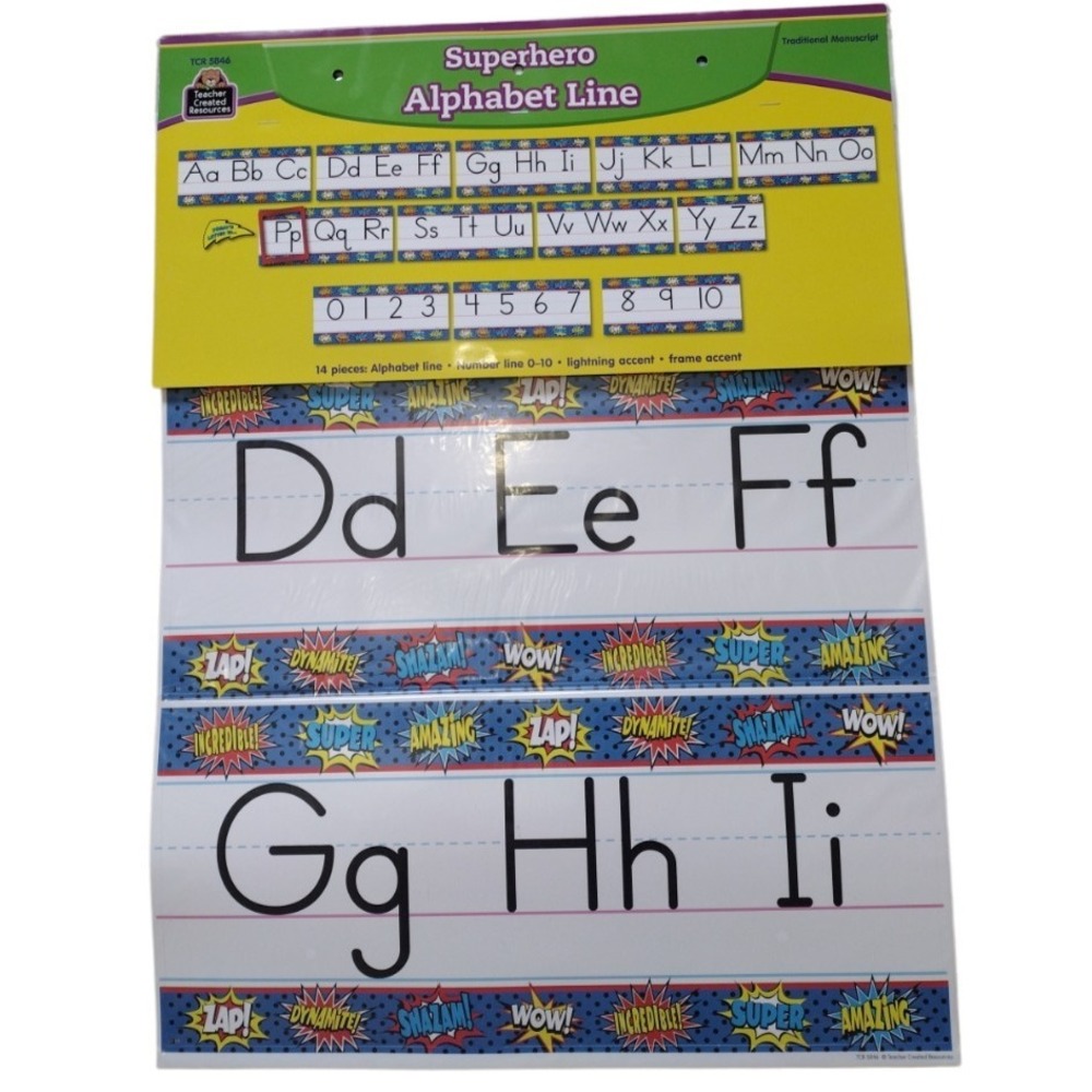 Teacher Created Resources Superhero Alphabet Line 14 PCs Letters And Numbers